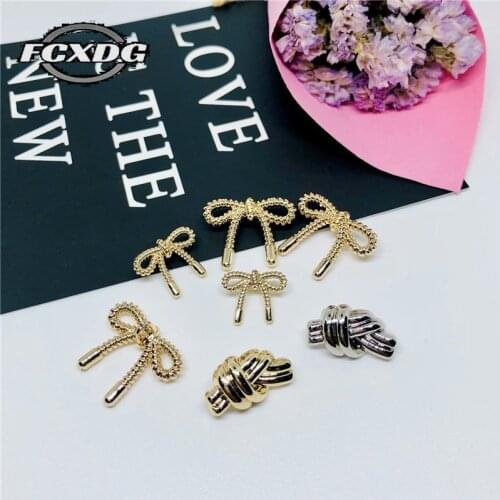 Bow Design Golden Buttons for Clothing Super Beautiful Decorative Buttons for Crafts Sewing Accessories Handmade DIY Button 20mm