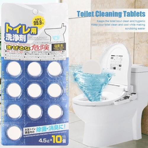 10pcs Cleaner Automatic Toilet And Sewer Cleaner Whirlwind Foaming Dredging Sheet Toilet Cleaning Deodorant Household Cleaning