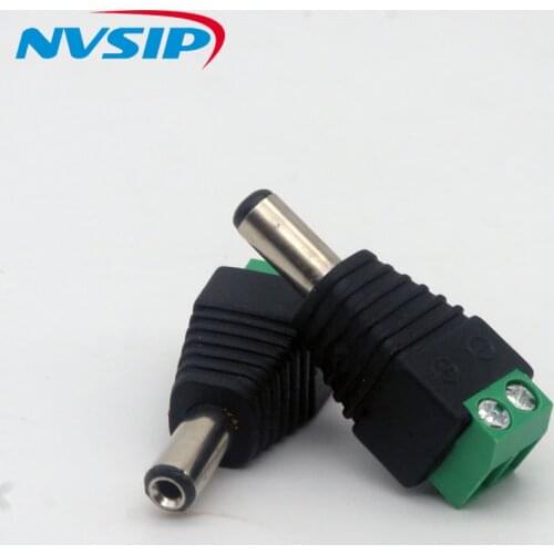 100pcs/lot 2.1 x 5.5mm bnc connector DC Male Adapter Surveillance System Power Supply for CCTV IP Camera cctv accessories