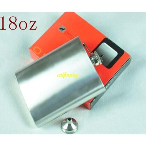 20pcs/lot Fast shipping Portable 18 oz Stainless Steel Hip Flask 18oz Pocket Liquor bottle With funnels