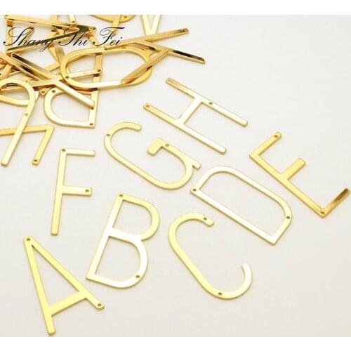 26 Letters, A-Z Full Set, Large Letter Pendant, Large Initial, Upper case, Gold Plated Stainless Steel 304
