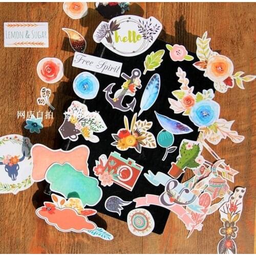 35pcs free spirit paper die cuts for DIY scrapbooking/photo album Decoration Crafts