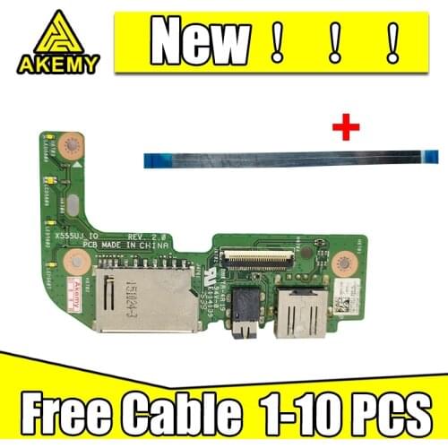 Akemy Original For ASUS X555 X555U X555UJ_IO USB AUDIO CARD READER BOARD With Cable REV:2.0 MB 100% Tested Fast Ship