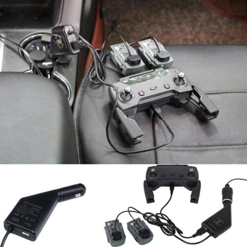 DJI Spark 3 in 1 Car Charger 2 pcs Battery Charging & 1 pcs USB Port Remote Control Charge 3 Port For DJI SPARK Accessories