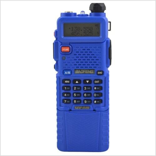 Baofeng UV-5R radio dualband 5R Blue walkie talkie 136-174/400-520MHz two way radio w/ free earpiece and 3800mAh Li-ion battery