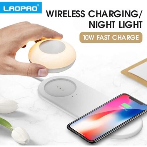 10W QI Wireless Charger USB Fast Charge LED Desk Lamp Home Hanging Night Light Gifts phone accessories charging station