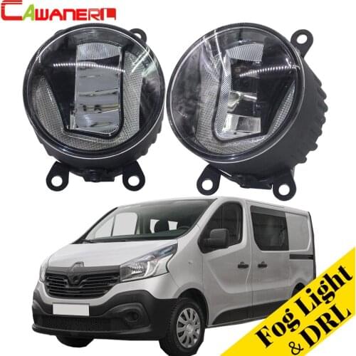 Cawanerl Car Styling LED Fog Light DRL Daytime Running Lamp White 12V For Renault Trafic 2.5L L4 Diesel Turbocharged 2003-2006