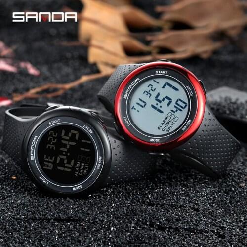 SANDA Men Watch Fashion 50M Waterproof Mens Digital Wristwatch Sports Watches LED Large Dial Military Watches Reloj Hombre