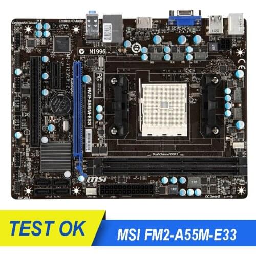 For MSI FM2-A55M-E33 Desktop Motherboard DDR3 Socket FM2 Used Motherboard Solid-state 32GB Integrated BOARD