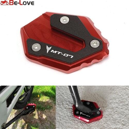 New With Logo MT-07 For Yamaha MT07 MT 07 MT-07 2014-2019 2018 2020 Kickstand Side Stand extension Enlarge Plate Pad