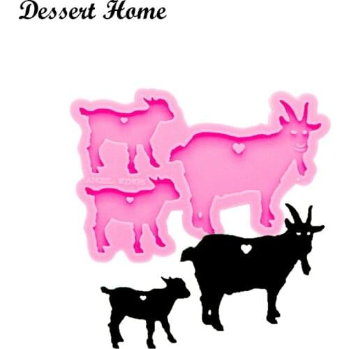 DY0310 Bright MAMA GOAT Resin Craft for Keychain, Family Mom/Dad Silicone Molds, DIY Resin Epoxy Jewellery Making