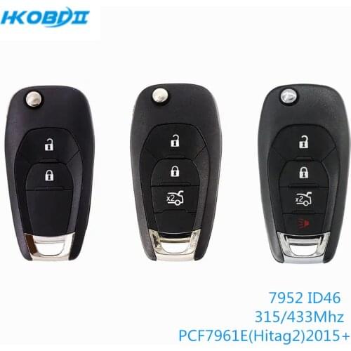 HKOBDII Remote key forChevrolet Aveo Cruze Malibu 7952 ID46 Chip 315/433Mhz with ID46 forGM 2015+ Onix Cobalt Prisma Spin S-10
