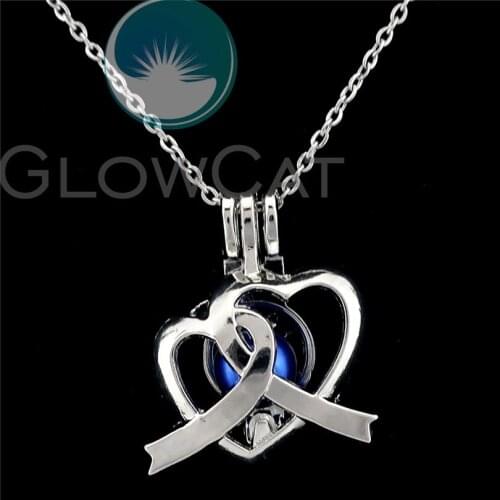 K819 26mm Love Symbol Heart to Heart Beads Locket Cage Perfume Locket Necklace Finding Gift For Women Jewelry