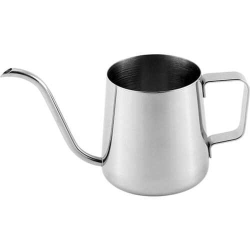 350 Ml Europe Style Stainless Steel Long Mouth Hand Punch Pot Coffee Pots With Lid Drip Gooseneck Spout Coffee Kettle Teapot