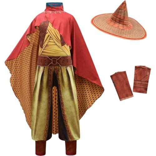 Raya Costume For Teen Boy Girl Cosplay Cloth 2021 Halloween Children Cap Clock Romper Bracer 4pc Outfit Kid Jumpsuit Tracksuit