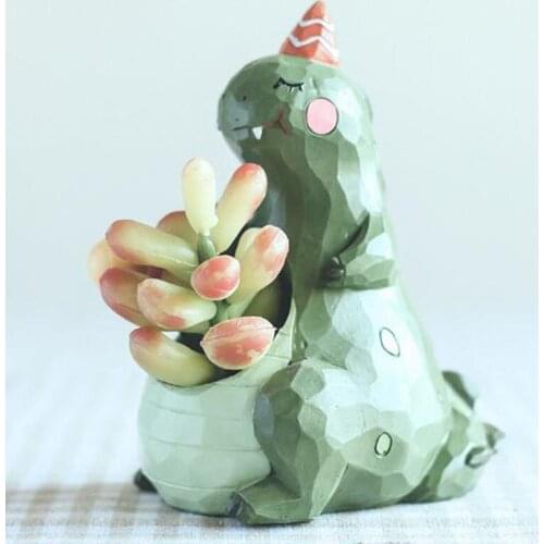 Creative Home Garden Resin Flower Pot Micro Landscape Animal Succulent Flowerpot Office Desktop Ornaments Bonsai Pot Planter