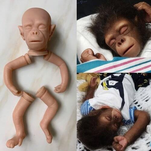 Reborn doll kit monkey orangutans lifelike realistic bebe reborn Macaco artist made unpaited blank doll parts DIY