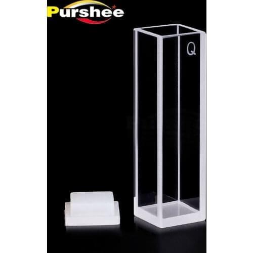 Standard quartz fluorescence cell with lid(10mm) quartz cuvette four surfaces are transparent High transmittance