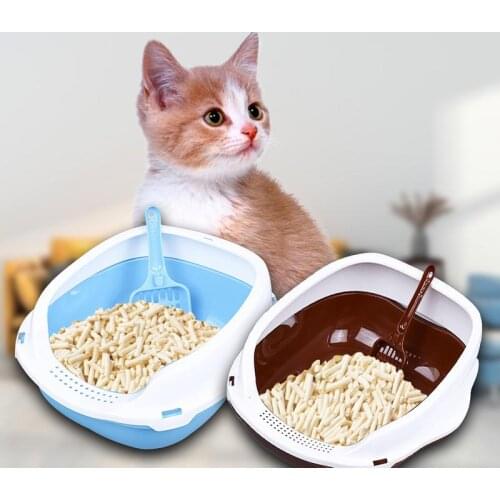Cat Litter Box Semi-enclosed Cat Bedpan Litter Box With Shovel Cat Toilet Suitable For Cats And Small Dogs Pet Supplies