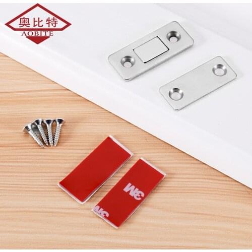 AOBT Magnet Cabinet Door Stops Magnetic Door Stopper Non-punch Available Door Holder Hidden Doorstop Furniture Door Hardware