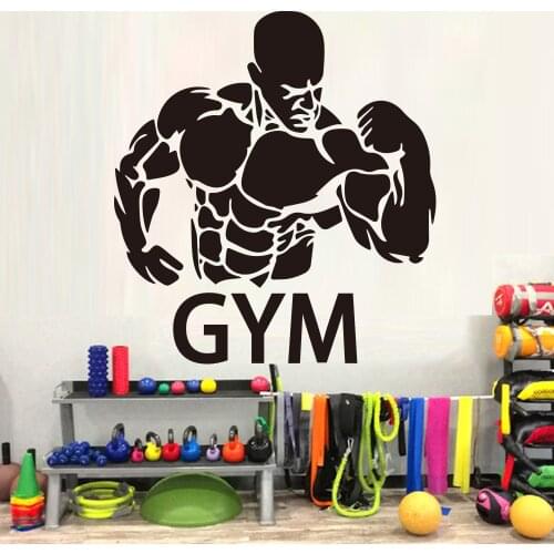 Muscle Men GYM Wall Sticker Removable wallpaper DIY Wallpaper vinyl stickers for Wall Decoration sports wallpaper Murals
