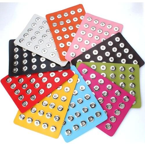 New Snap Button Display Board Fit 24pcs & 30pcs & 60pcs 18mm Snap Buttons Jewelry Black Genuine Leather Snap Display Holder