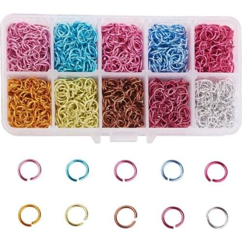 1Box Mixed Color 6/8/10mm Aluminum Wire Open Jump Rings Connector for DIY Jewelry Findings Making 6x0.8mm 8x1mm 10x1mm F60