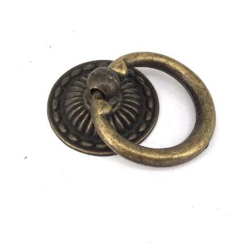 32mm*48mm Shaky drop ring knobs antique brass drawer dresser knob pull bronze kichen cabinet cupboard furniture handles pull
