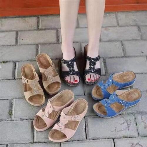 2021 Large Size New Fashion Sandals Women Non-slip Cross-woven Thick-soled New Slippers Women Women Shoes