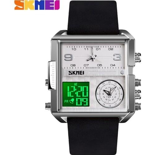 SKMEI Creative Men Quartz Digital Watch 3 Time Stopwatch Alarm Male Wristwatch Sport Watches Top Brand reloj hombre Clock 1584