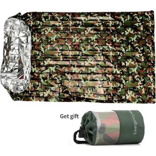 Emergency Sleeping Bag Ultralight Waterproof Rescue Blanket PET Windproof 120*200cm Camouflage Portable Camping Travel Hiking