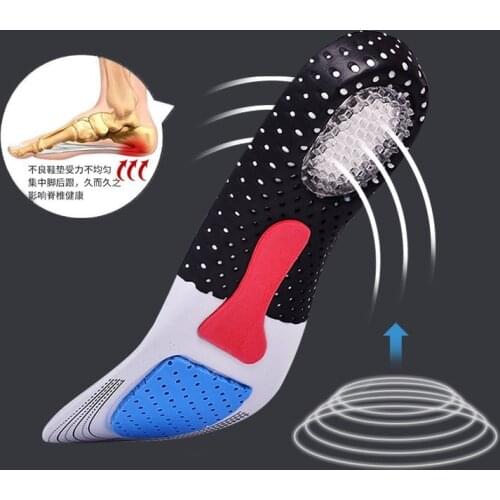 Silicone Gel Insoles Foot Care Orthopedic Insoles Shoe Pads Plantar Fasciitis Heel Running Sport Insoles For Hiking Camping Men
