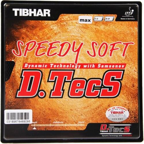 TIBHAR SPEEDY SOFT D.TECS short pips with sponge table tennis rubber ping pong tenis de mesa