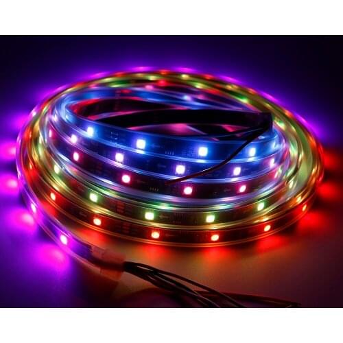WS2811 led strip DC12V SMD5050 RGB Flexible addressable Digital 30leds/m led pixels strip lights tape external ic 5m/roll W/B