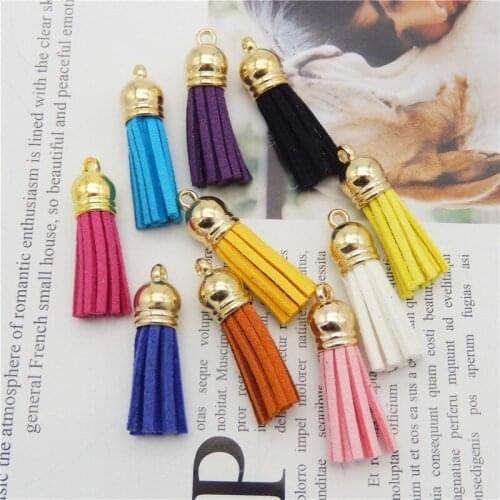10pcs Suede Tassel Earrings Keychain Jewelry Pendant Handmade Leather Tassel Keychain Cellphone Straps Jewelry Fiber Fring