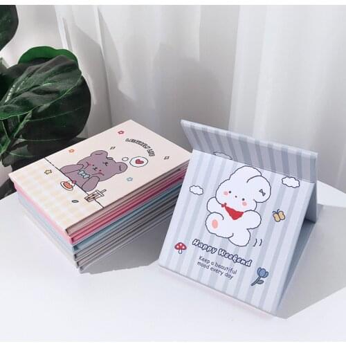 Makeup Mirror Makeup Portable Mirror Sheep Thick Folding Makeup Flip Bunny Cartoon Bear Teddy Dressing Mirrors Mirror Student