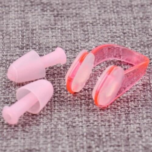 1 PCS Swimming Soft Silicone Nose Clip Ear Plugs Set Swimmer Unisex Nose Clip Earbuds Set Small Size Waterproof for Kids Adults