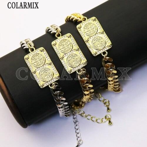 10 Pieces Mix color handmade jewelry Bracelet gift for lady gold Bracelet Punk hip pop jewelry Bracelet 7253