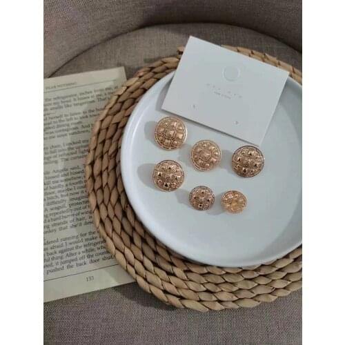 10pcs golden gold metal buttons garment coat sewing accessories buttons for clothing crafts Black point oil button