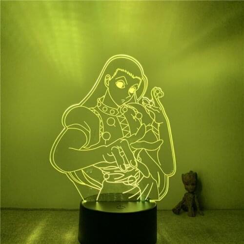 3D Lamp Action Figure Hunter X Hunter Irumi Killua Brother LED NightLight 7 Colors Touch Table Decor Night Light Gift Model