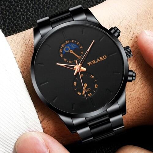 Top Brand Men 2-Eye Stainless Steel Watch Fashion Business Quartz Wristwatch Analog Male Casual Sports Clock Relogio Masculino