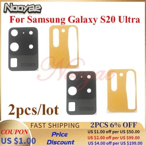 Black Back Big Rear Camera Glass Lens For Samsung S20 Ultra G988 G9880 G988B G988N Camera Lens 2pcs/lot
