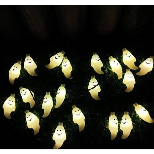 Solar ghost lamp string skeleton ghost Pumpkin Halloween decorative lamp haunted house party decorated with small lantern props