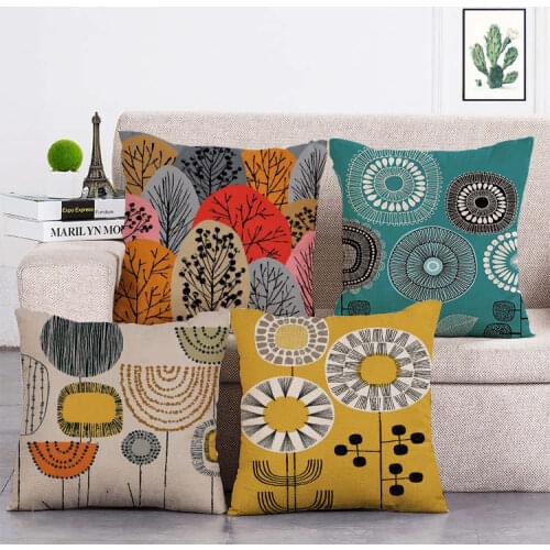 Rustic Style Sweet life Floral print Cushion Cover Linen Throw Pillow Car Home Decoration Decorative Pillowcase T375