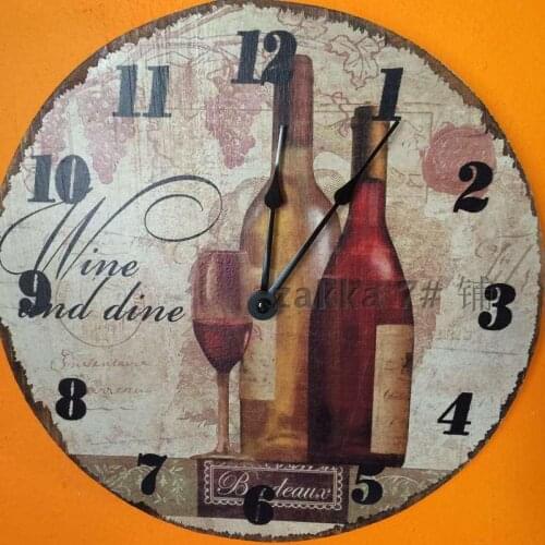 Home fashion living room European-style retro nostalgia vintage wooden clock mute wall clock h