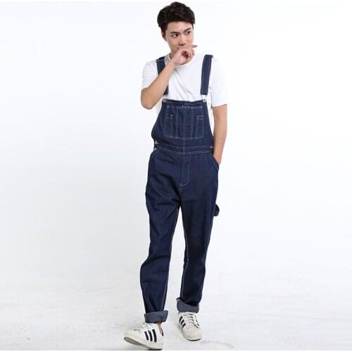 Jeans For Men 2020 Mens Plus Size 48 50 Overalls Large Size Denim Bib Pants Fashion Pocket Jumpsuits Male Free Shipping Brand