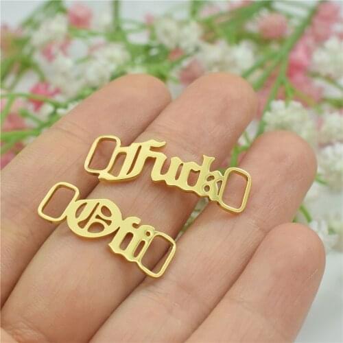 Gothic Shoe Tag Baby Girl Shoelace Buckle Old English Letters Gold Buckie Shoe-buckle Accessories Baby Jewelry Birthday Gift