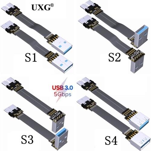 USB3.0 to Micro-B flat Charging date OTG cable support of increased bandwidth up to Gen 1x1 5Gbps For USB otg device extension
