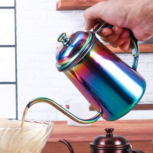 Stainless Steel Pour Over Drip Coffee Maker Pot Tea Kettle with Extra Long Narrow Precision Gooseneck Spout 650ml coffee pots