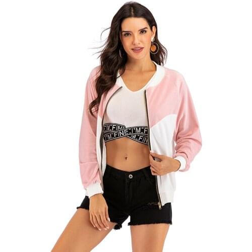 Neatie Kiddie Spring Autumn Long Sleeve Basic Jacket Coat Pink Patchwork O-neck Zipper Outwear Female Fashion Casual Coat